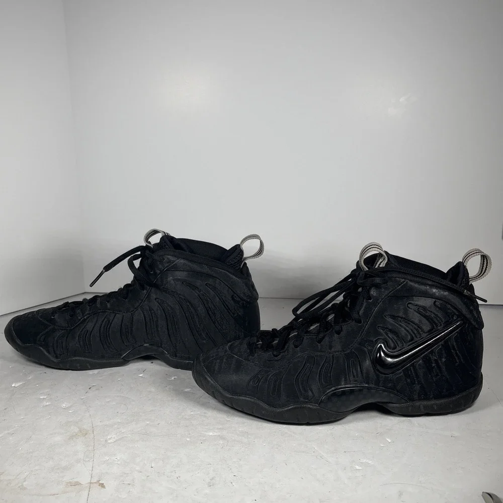 Size 6.5 Y Nike Little Posite Pro Black Cat GS Sneakers 644792-014